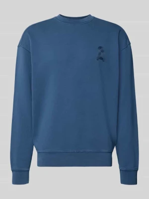 Bluza o kroju relaxed fit z czystej bawełny model 'ICONIC Å GMT' ARMEDANGELS Granatowy