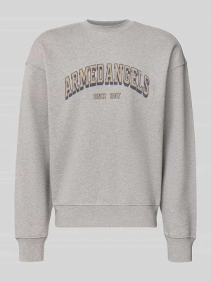 Bluza o kroju relaxed fit z czystej bawełny model 'WORDMARK' ARMEDANGELS Jasnoszary