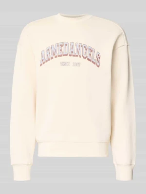 Bluza o kroju relaxed fit z czystej bawełny model 'WORDMARK' ARMEDANGELS Złamany biały