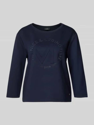 Bluza o kroju relaxed fit z dodatkiem wiskozy model ‘Emblem’ monari