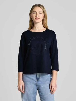 Bluza o kroju relaxed fit z dodatkiem wiskozy Model 'Emblem' monari