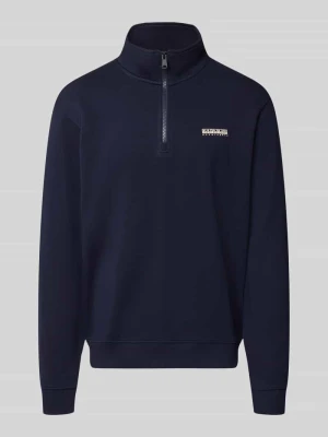 Bluza o kroju relaxed fit z elastycznej mieszanki bawełny Napapijri Granatowy