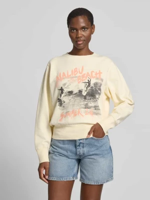 Bluza o kroju relaxed fit z foto printem Anine Bing Złamany biały