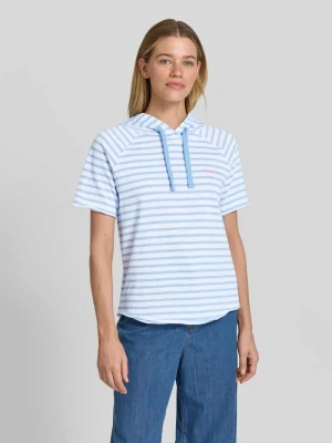 Bluza o kroju relaxed fit z kapturem i rękawem o dł. 1/2 Smith & Soul Jasnoniebieski