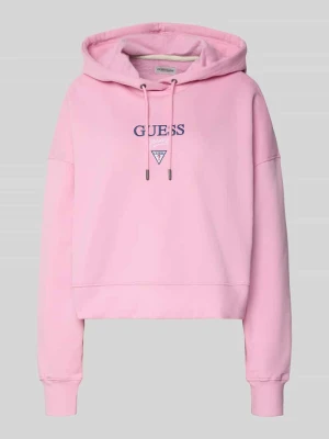 Bluza o kroju relaxed fit z kapturem i wyhaftowanym logo model ‘Baker’ Guess Jeans