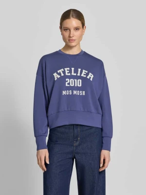 Bluza o kroju relaxed fit z mieszanka wiskozy model 'Nima' MOS MOSH Błękitny