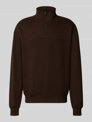 Bluza o kroju relaxed fit z mieszanki bawełny i modalu Tommy Hilfiger Ciemnobrązowy