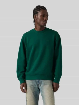 Bluza o kroju relaxed fit z mieszanki bawełny model 'SWEATS CREW' Levi's Ciemnozielony