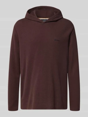 Bluza o kroju relaxed fit z mieszanki bawełny model 'Waffle LS' Boss Ciemnobrązowy