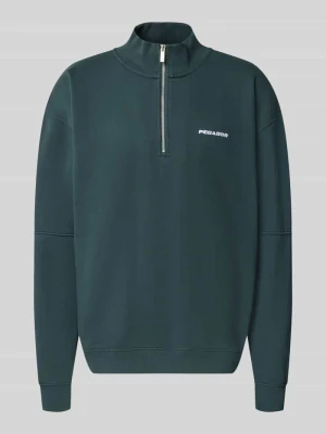 Bluza o kroju relaxed fit z mieszanki bawełny Pegador Ciemnozielony
