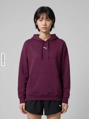 Bluza o kroju relaxed fit z mieszanki bawełny Puma Bordowy