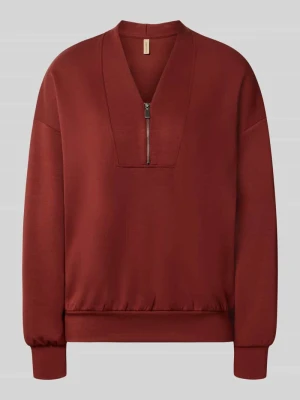 Bluza o kroju relaxed fit z mieszanki modalu model 'BANU' Soyaconcept Bordowy