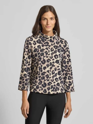 Bluza o kroju relaxed fit z nadrukiem w panterkę s.Oliver BLACK LABEL