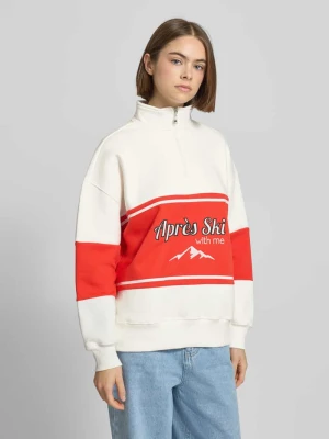 Bluza o kroju relaxed fit ze stójką model ‘Jenny’ LeGer by Lena Gercke