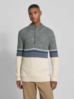 Bluza o kroju slim fit z kołnierzem i efektem dzianiny model ‘Mouline’ RAGMAN