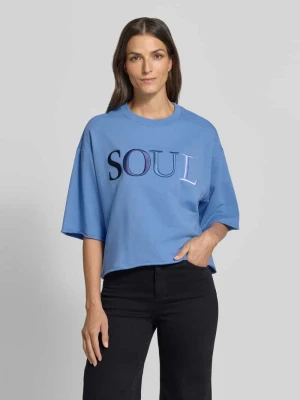 Bluza o krótkim kroju o kroju boxy fit z wyhaftowanym logo Smith & Soul Jasnoniebieski