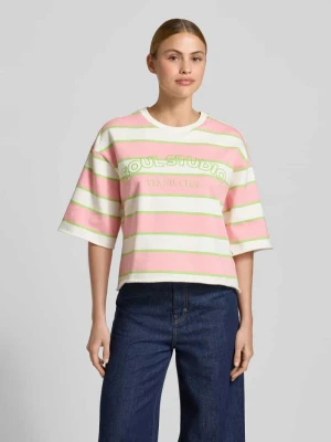 Bluza o krótkim kroju, pudełkowy krój z wyhaftowanym logo Smith & Soul Mocnoróżowy