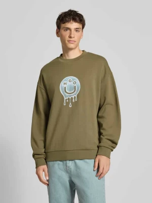 Bluza o luźnym kroju z czystej bawełny model ‘NEWIREX’ Hugo Blue