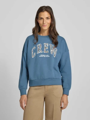 Bluza o luźnym kroju z czystej bawełny Tom Tailor Niebieski