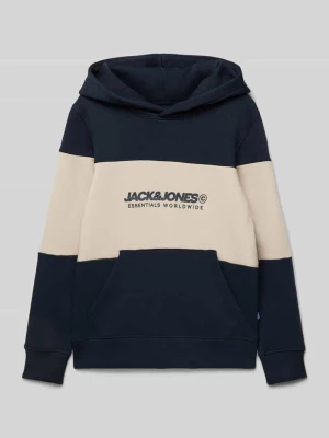 Bluza o luźnym kroju z kapturem i kieszenią kangurką model ‘ELEGACY’ jack & jones