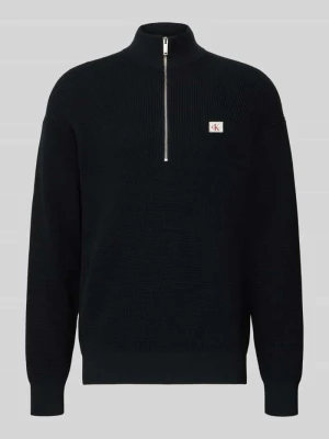 Bluza o luźnym kroju z kołnierzem i prążkowanymi wykończeniami Calvin Klein Jeans