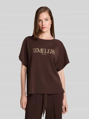 Bluza o luźnym kroju z mieszanki modalu Tom Tailor Ciemnobrązowy