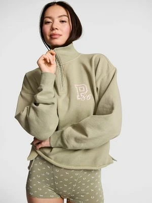 Bluza o prostym kroju z zamkiem 1/4 Campus Fleece Victoria's Secret