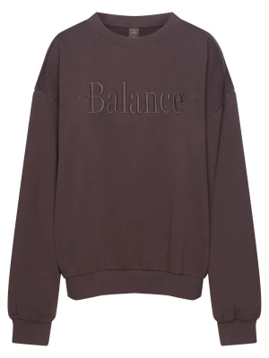 Bluza oversize COMFORT MODE z ozdobnym napisem Esotiq brązowy