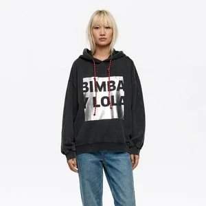 Bluza oversize logo czarna efekt sprania BIMBA Y LOLA