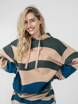 Bluza oversize nierozpinana z kapturem damska Outhorn - multikolor