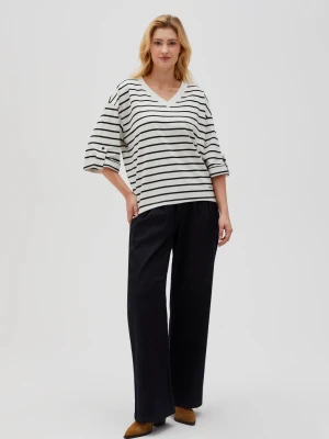 Bluza oversize w paski biało-czarna Moodo