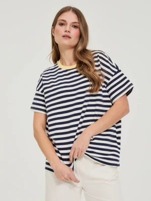 Zdjęcie produktu Bluza oversize w paski granatowa Moodo