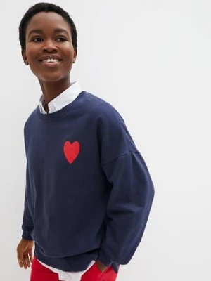 Zdjęcie produktu Bluza oversize z bawełny organicznej BonPrix niebieski
