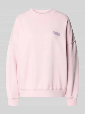 Bluza oversize z czystej bawełny Model 'PLIIZZY' American Vintage Jasnoróżowy