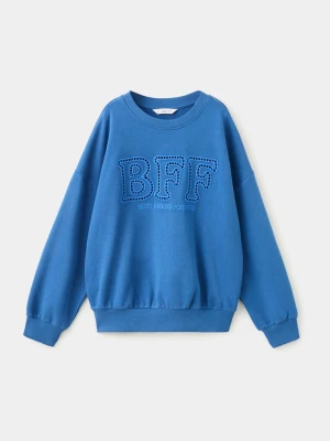 Bluza oversize z haftem electric blue - Dzieci - lata - MANGO KIDS