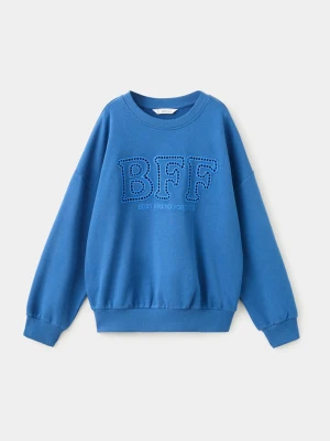 Bluza oversize z haftem electric blue - Dzieci - lata - MANGO KIDS