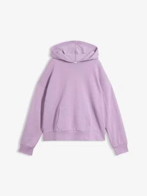 Bluza oversize z kapturem z miękkiej mieszanki bawełny BonPrix fioletowy