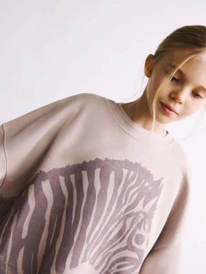 Bluza oversize z nadrukiem różowy - Dzieci - lata - MANGO KIDS