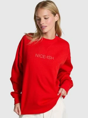 PINK Bluza bawełniana oversize z okrągłym dekoltem Victoria's Secret