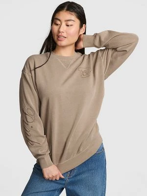 PINK Bluza bawełniana oversize z okrągłym dekoltem Victoria's Secret