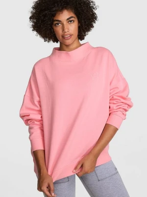 Bluza oversize z półgolfem Campus Fleece Victoria's Secret Różowy