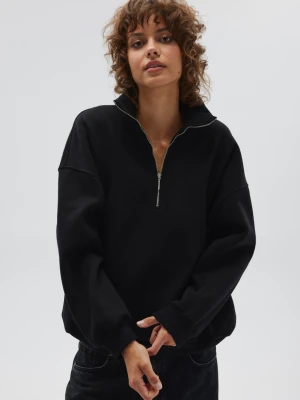 Bluza oversize z zamkiem w kolorze TOTALLY BLACK - STATE-UNI Marsala