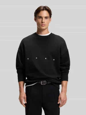 Bluza oversized z nadrukiem z tyłu Hugo Czarny