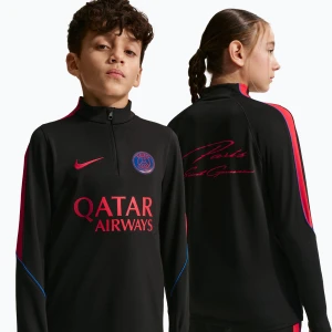Bluza piłkarska dziecięca Nike Paris Saint-Germain Strike Dri-Fit Soccer Knit Drill Top black/global red/global red