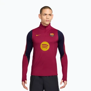 Bluza piłkarska męska Nike FC Barcelona Strike Soccer Drill Top noble red / mineral yellow / mineral yellow