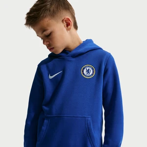 Bluza piłkarska z kapturem dla dużych dzieci (chłopców) Nike Chelsea F.C. Club - Niebieski