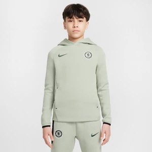 Bluza piłkarska z kapturem dla dużych dzieci (chłopców) Nike Chelsea F.C. Tech - Zieleń