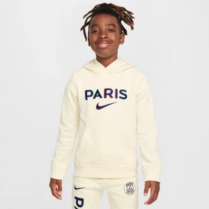 Bluza piłkarska z kapturem dla dużych dzieci (chłopców) Nike Paris Saint-Germain Club - Biel