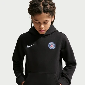 Bluza piłkarska z kapturem dla dużych dzieci (chłopców) Nike Paris Saint-Germain Club - Czerń