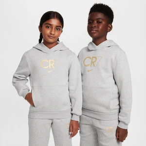 Bluza piłkarska z kapturem dla dużych dzieci CR7 Club Fleece - Szary Nike